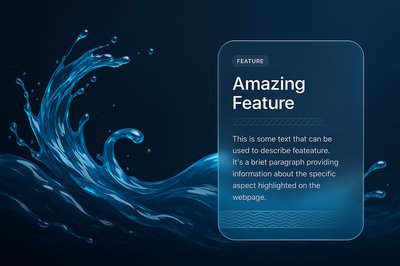 3D Abstract Water Waves Illustration with Text Block