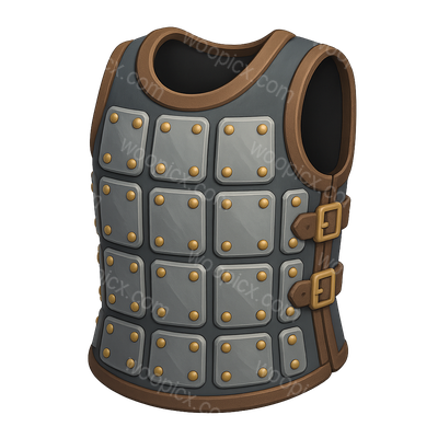 3D Armor Icon Featuring Metallic Design and Rivets