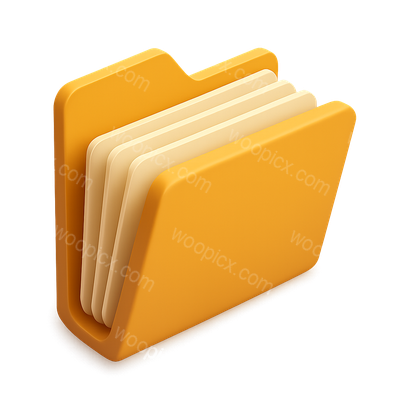 3D Isometric Accordion Folder Icon Design