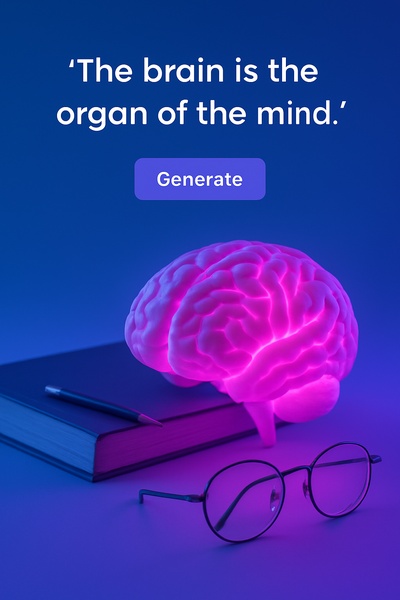 Neon Brain Glow with Inspirational Quote