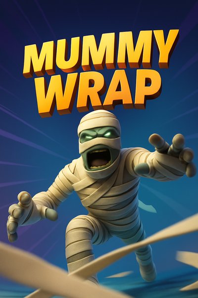 Dynamic Mummy Wrap Illustration with Bold Design