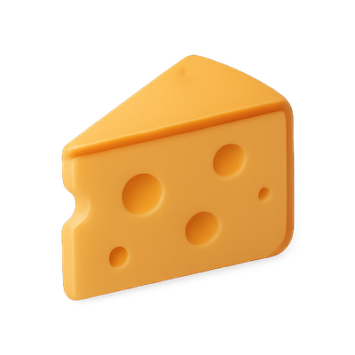 Stylized Cheese Icon with Simplified Shapes