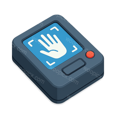 3D Palm Scanner Icon with Isometric View