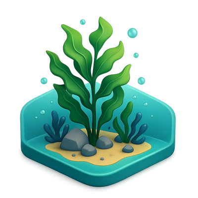 3D Kelp Forest Icon with Volumetric Detail