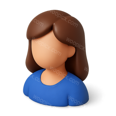3D Brunette Icon with Volumetric Design