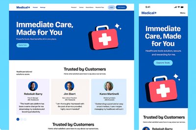 User Testimonials Section Design for Medical+ Website