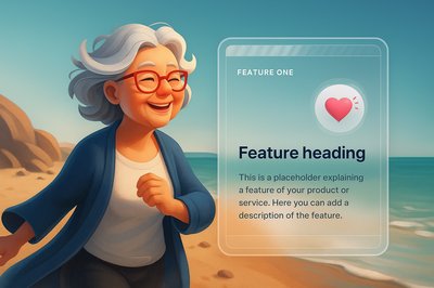 Charming Senior Woman on a Beach with Interactive Features