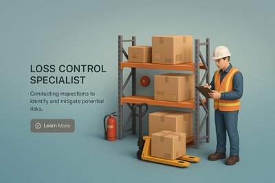 3D Scene of a Loss Control Specialist in Action