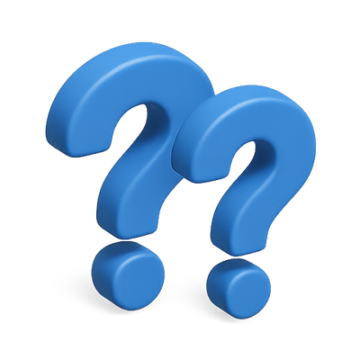 3D Blue Question Marks Representing Inquiry