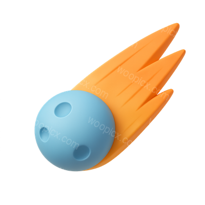 Colorful 3D Meteor Icon with Tail