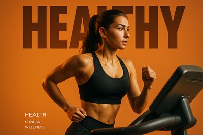 Bold Fitness Focus: Woman Running on Treadmill