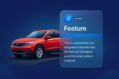 Realistic Red SUV 3D Illustration with Feature Overlay