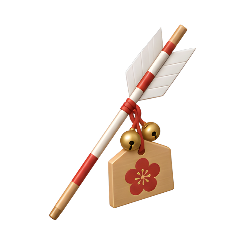 New Year shrine with arrows