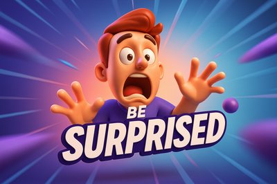 Dynamic 3D Illustration of Surprise Expression