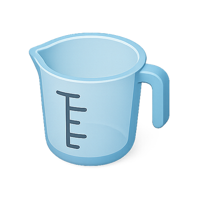 Stylized Measuring Cup in Soft Blue Color