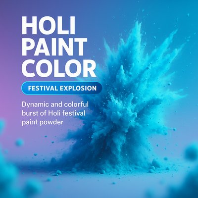 Dynamic Holi Festival Paint Color Explosion Image