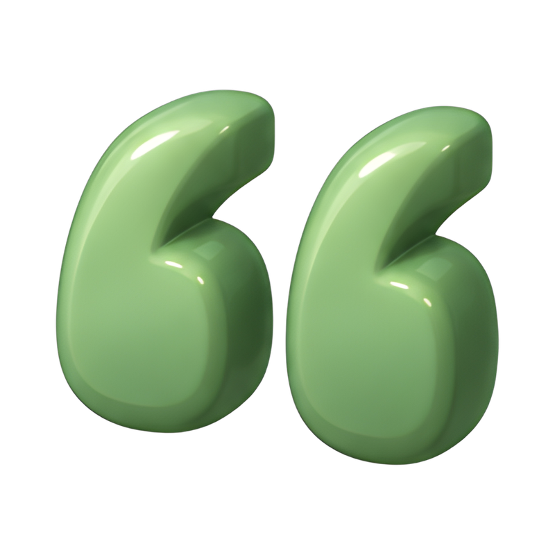 chunky glossy quotation marks