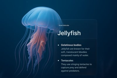 3D Jellyfish Illustration with Informative Overlay