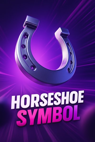 Dynamic Horseshoe Symbol with Vibrant Aesthetics