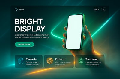 Neon Landing Page Design with Vibrant Elements