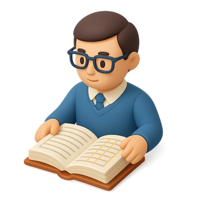 3D Bookkeeper Icon with Ledger in Isometric View