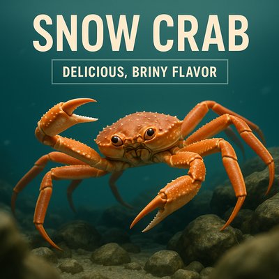 3D Illustration of a Snow Crab in Its Natural Habitat