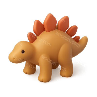 3D Stegosaurus Icon with Volumetric Detail