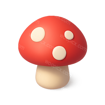 Stylized Red Mushroom 3D Model