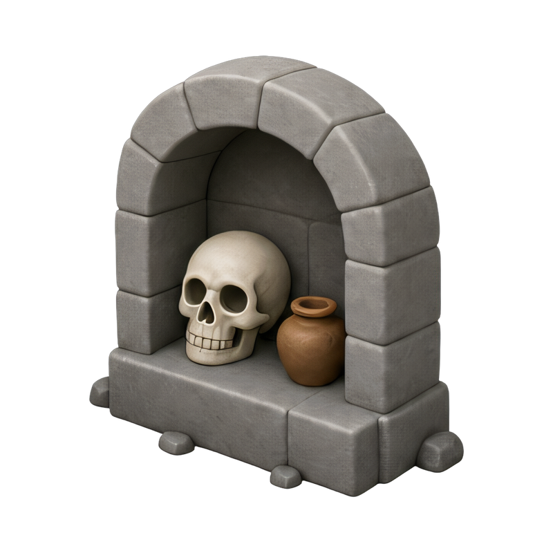 mysterious catacomb scene