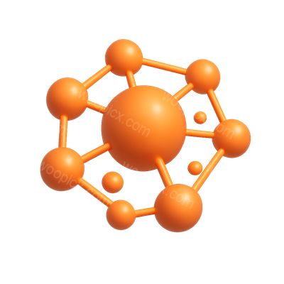 Colorful 3D Molecular Structure Icon Representation