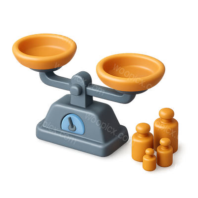 3D Icon of a Weighing Scale with Weights in Isometric View
