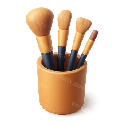 Stylish 3D Makeup Brush Set in a Container