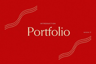 Modern Portfolio Design with Red Background and White Patterns