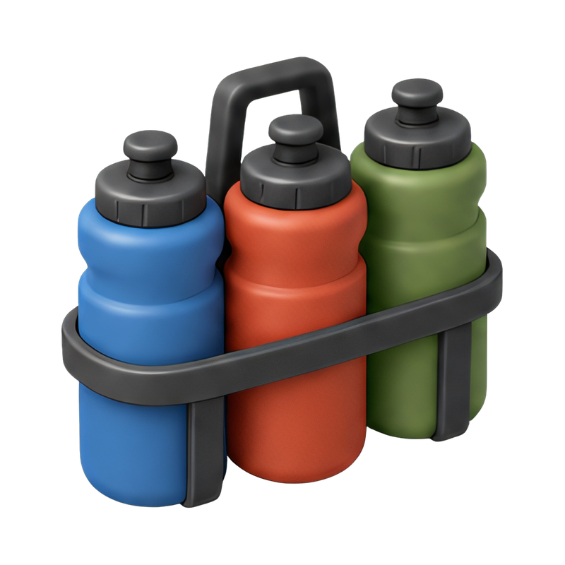 team collaboration with water bottles