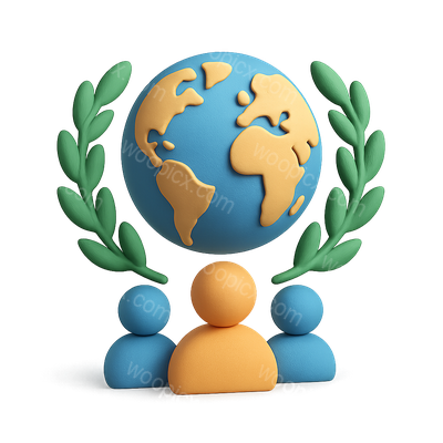 3D Icon Representing Allied Nations Concept