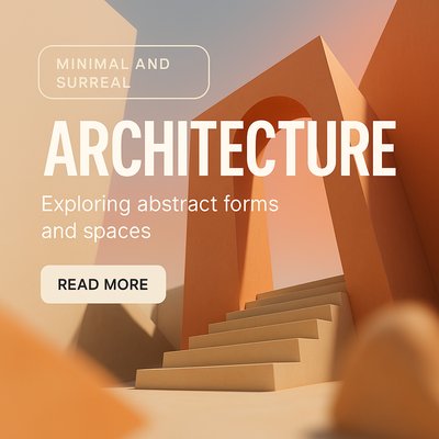 Minimalist Surreal Architecture Graphic with Abstract Design