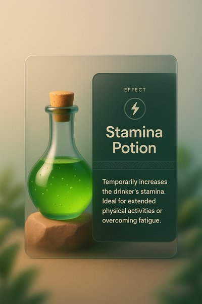 Vibrant Stamina Potion Illustration with Transparent Overlay