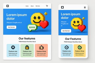 Mobile and Desktop Mockups of a Website Layout