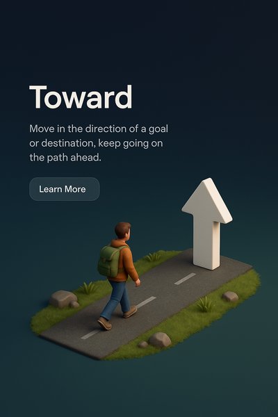 3D Scene Depicting a Journey Toward a Goal