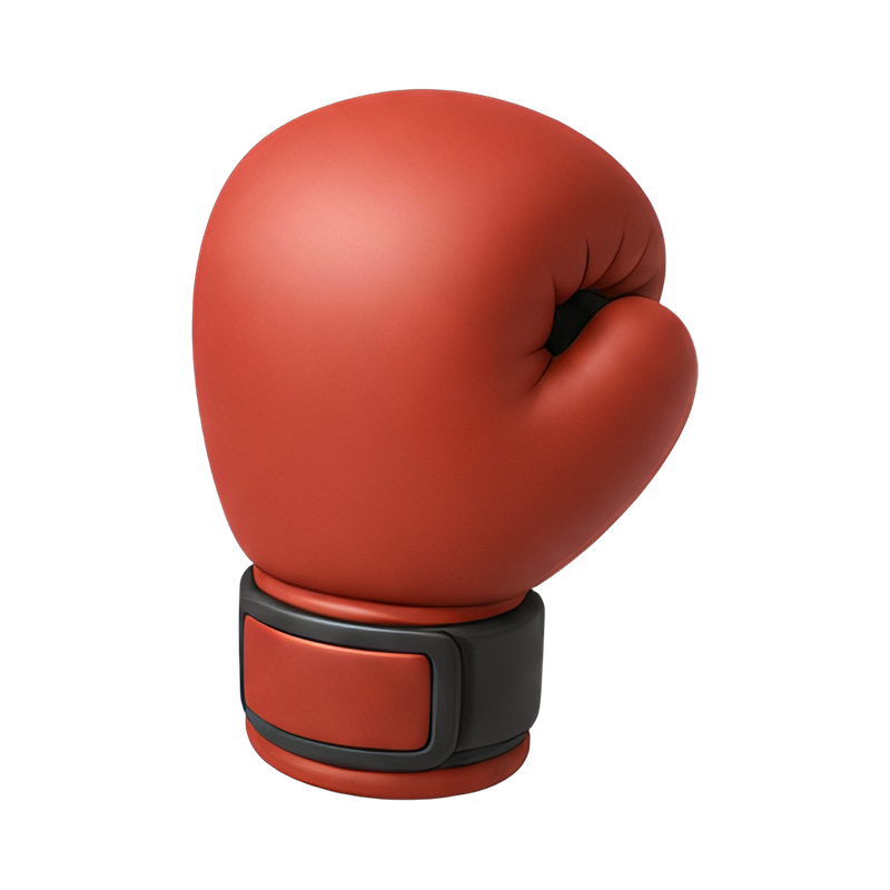 red boxing glove on white