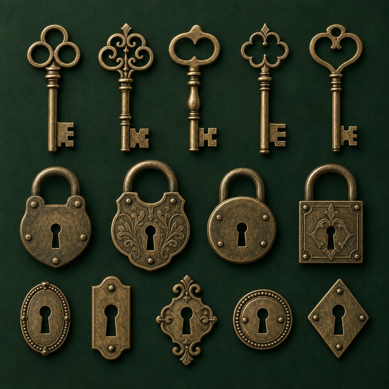 vintage keys and locks collection
