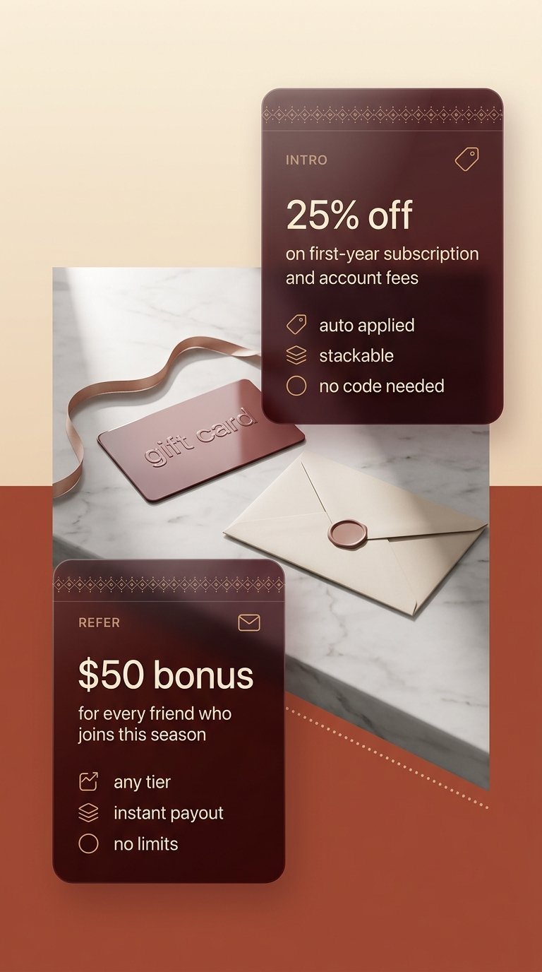Elegant gift card on marble surface