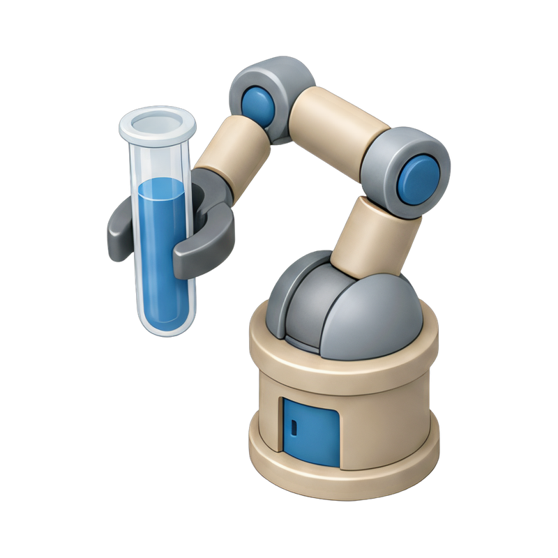 robot arm with test tube