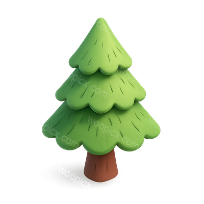 Stylized 3D Larch Icon with Volumetric Design
