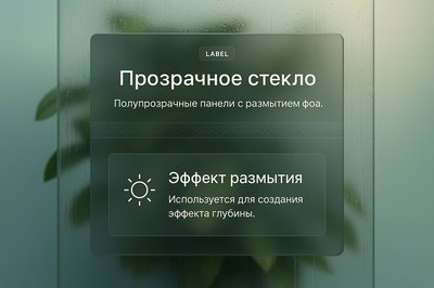 3D Illustration of a Web Page with Translucent Glass Effect