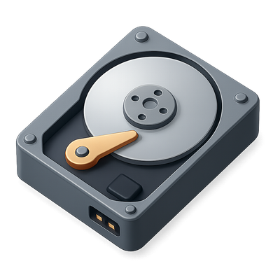Stylish 3D HDD Icon with Volumetric Design