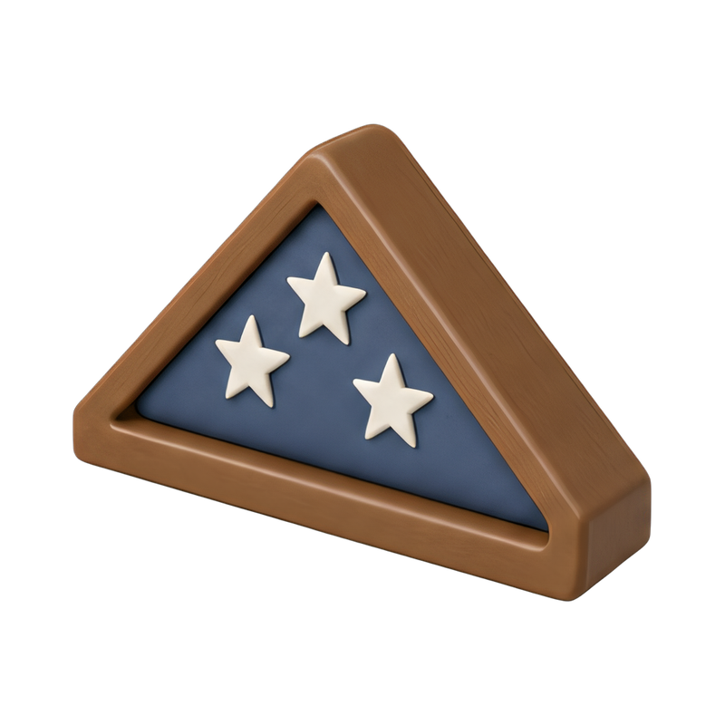 Folded flag in triangle case