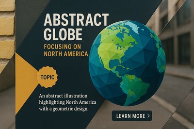 Realistic Abstract Globe Illustration Featuring North America