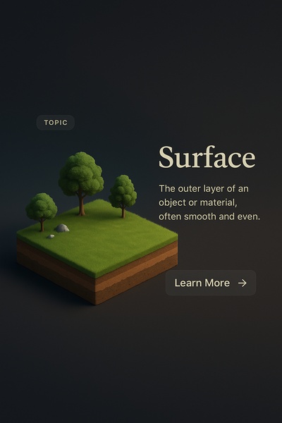 Stylish 3D Scene Depicting Surface Concept with Trees