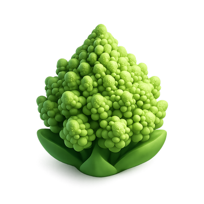 3D Romanesco Fractal Icon with Isometric View